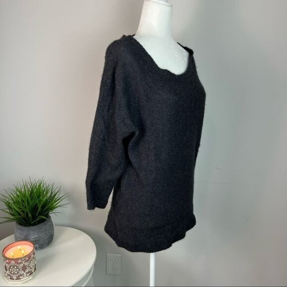 360 Cashmere Dark Grey Wool & Cashmere Blend Sweater With Red Star - Picture 2 of 8